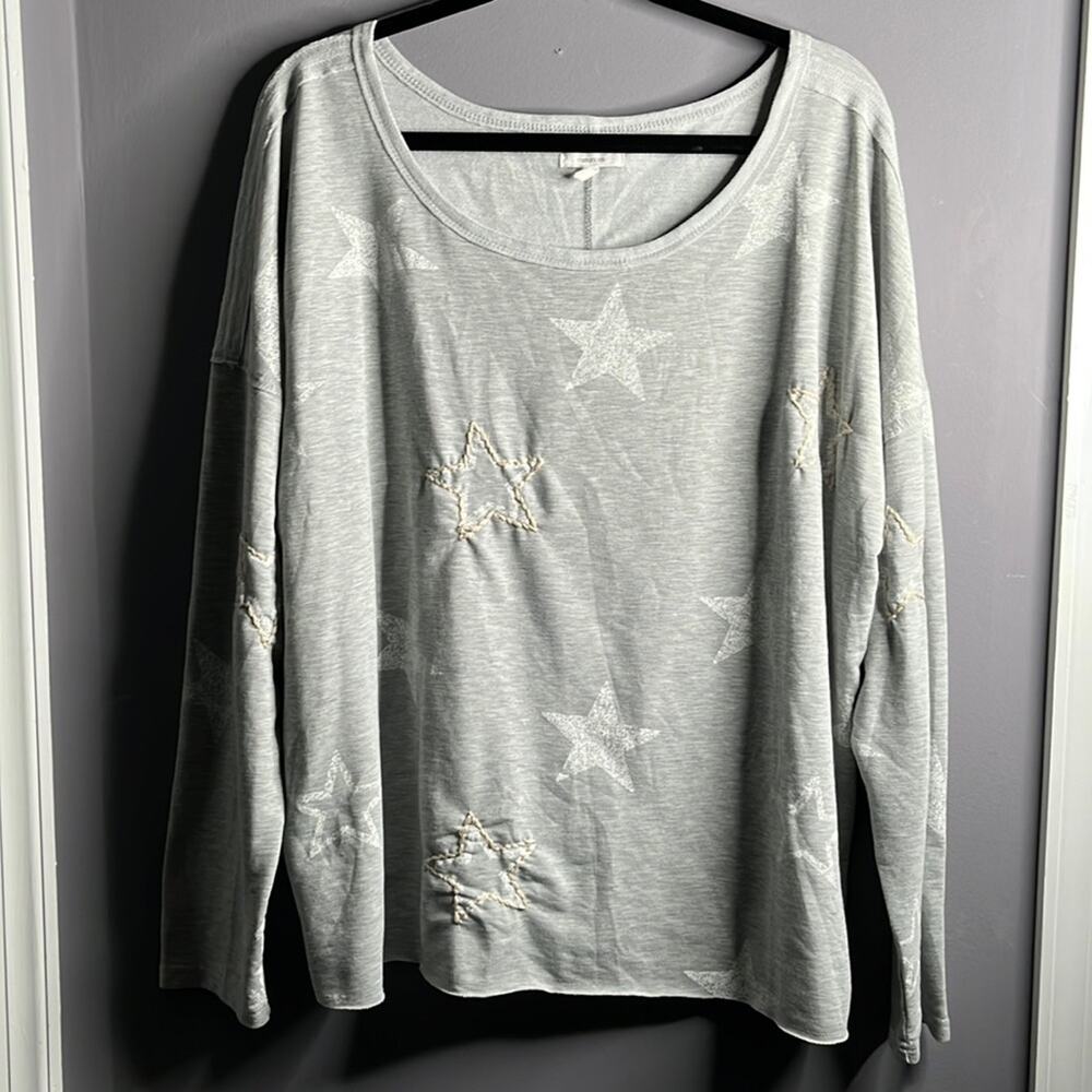 Maurice’s Gray Star Print Oversized Top 2X